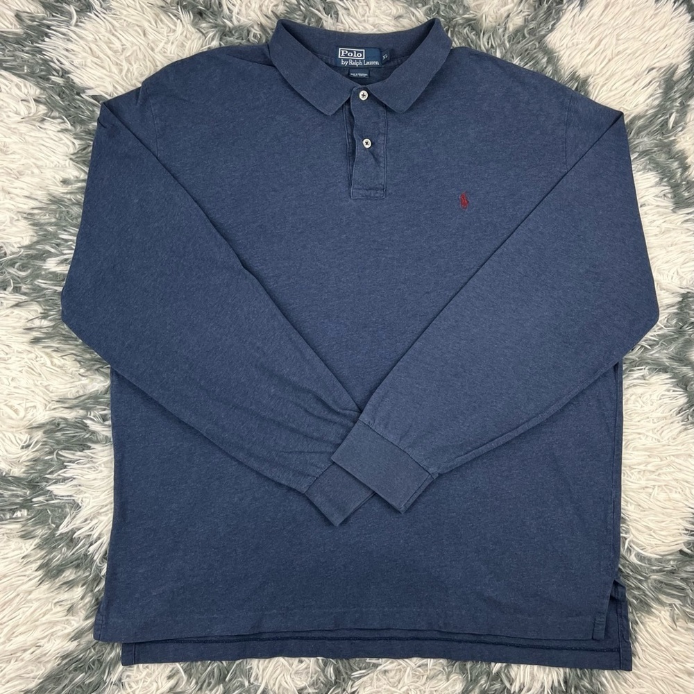 Polo Ralph Lauren Men's Blue Long Sleeve Polo Shirt Size XL